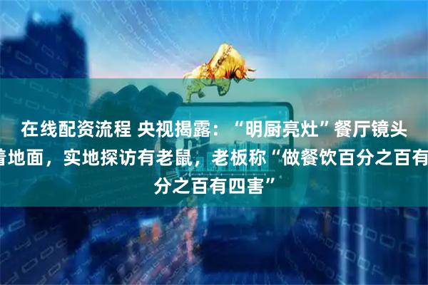 在线配资流程 央视揭露：“明厨亮灶”餐厅镜头却对着地面，实地探访有老鼠，老板称“做餐饮百分之百有四害”